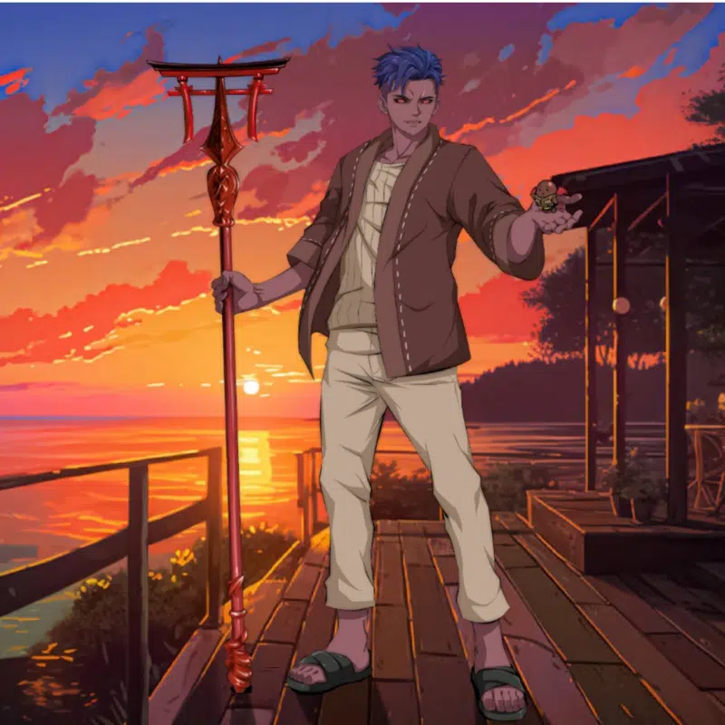 Custom anime portrait drawing, vibrant any anime style, in a dynamic and expressive style.