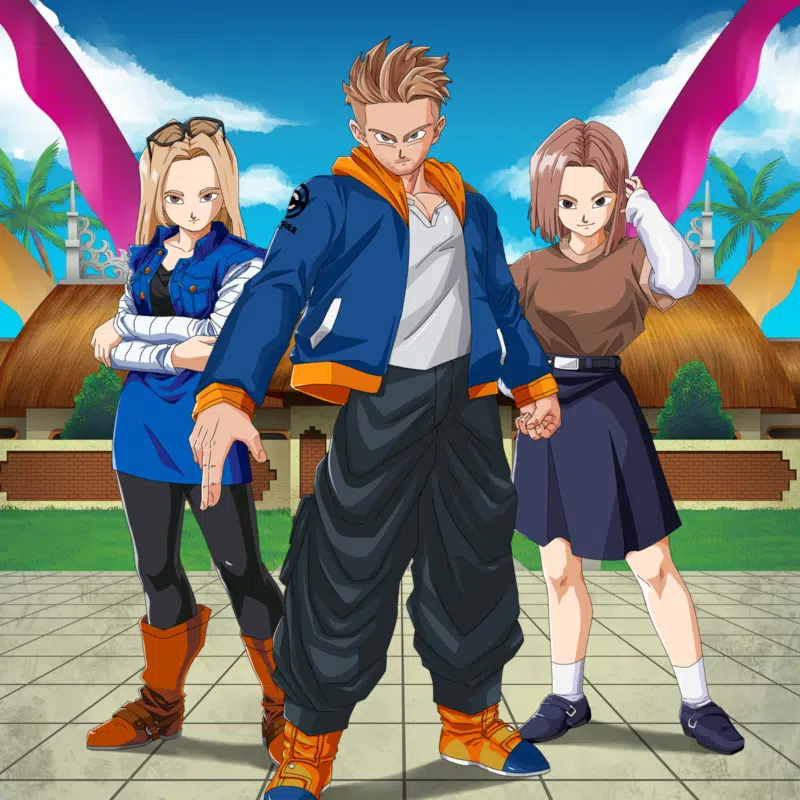 Custom anime portrait drawing, detailed dragon ball style, in a dynamic and expressive style.