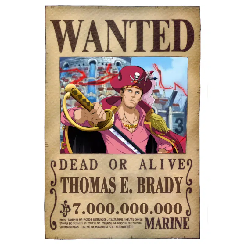 Anime-inspired portrait art drawing, smooth one piece wanted poster style, featuring a close-up portrait.