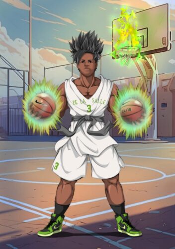Custom anime portrait drawing of a person, unique dragon ball style, featuring a close-up portrait.