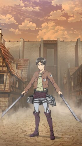 Custom anime portrait drawing, smooth attack on titan style, showcasing dynamic lines.