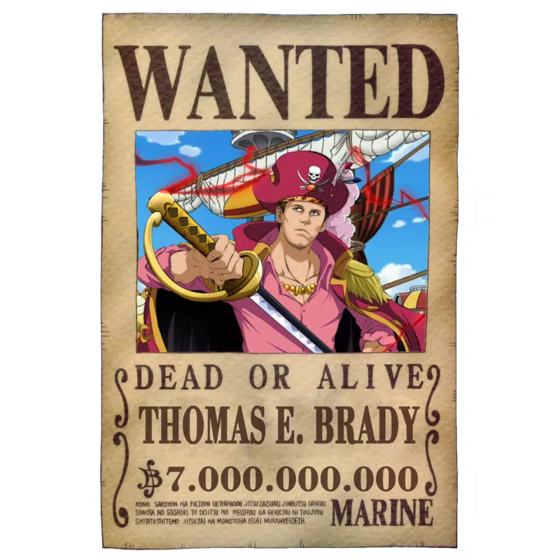 Custom anime portrait drawing, detailed one piece wanted poster style, in a dynamic and expressive style.